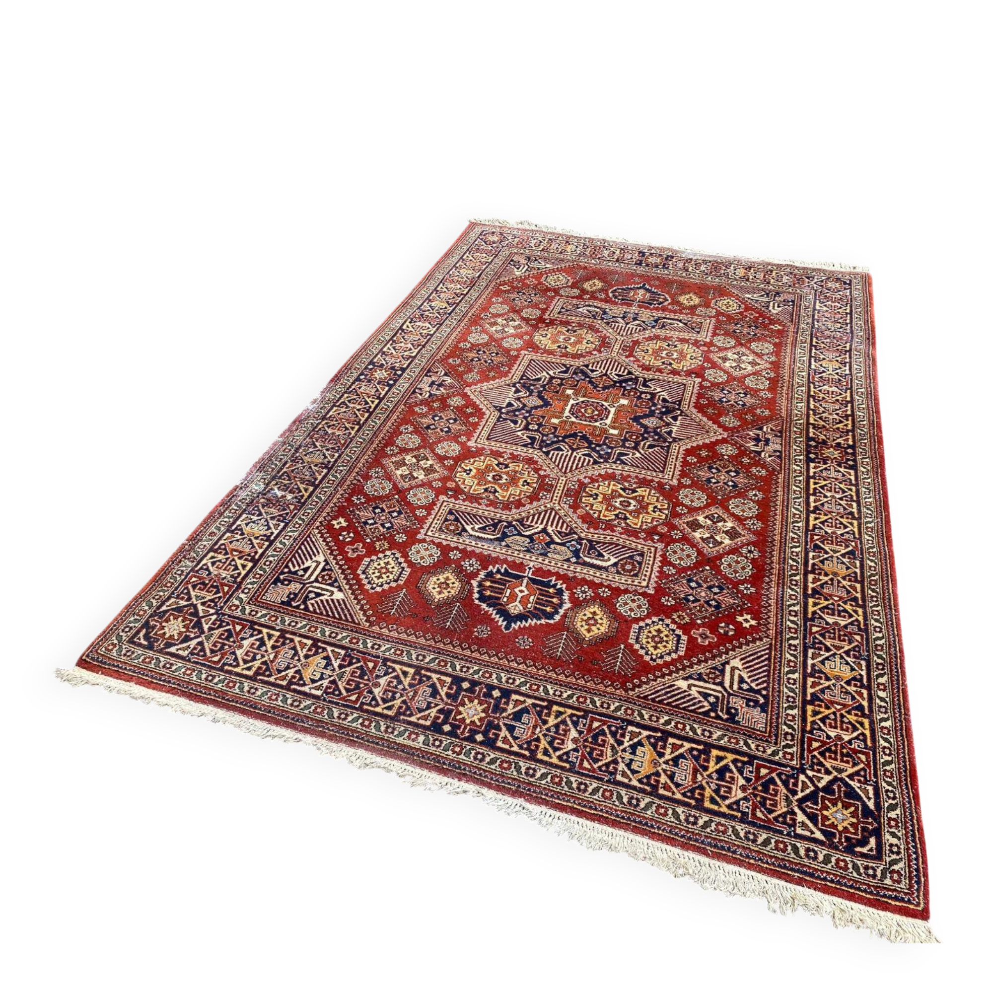 Burgundy wool Persian rug from Romania 200x300cm