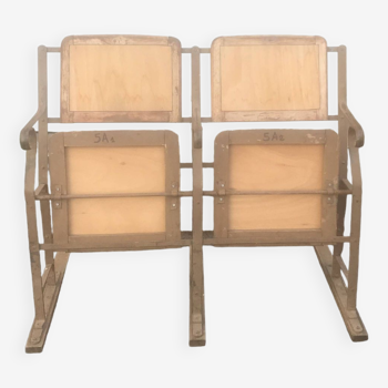 Série de 2 fauteuils de cinéma 1960 bois