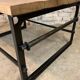 Table basse chêne et  pied de machine outil singer simanco 1920