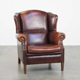 Vintage Sheepskin Wingback Chair