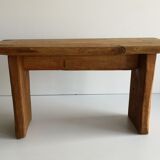 Brutalist wooden bench