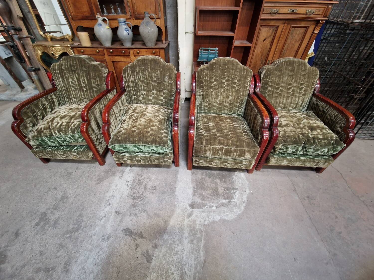 4 Art Deco armchairs