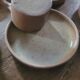 Genuine stoneware cups and saucers