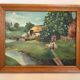 Shepherd's table and its sheep, oil on canvas signed.