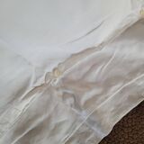 Large Monogrammed Pillowcase – Pure Cotton & Relief Embroidery – Early 20th Century