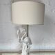 Lampe porcelaine flamants roses années 80