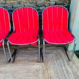 Ensemble de 4 chaises métal design italien