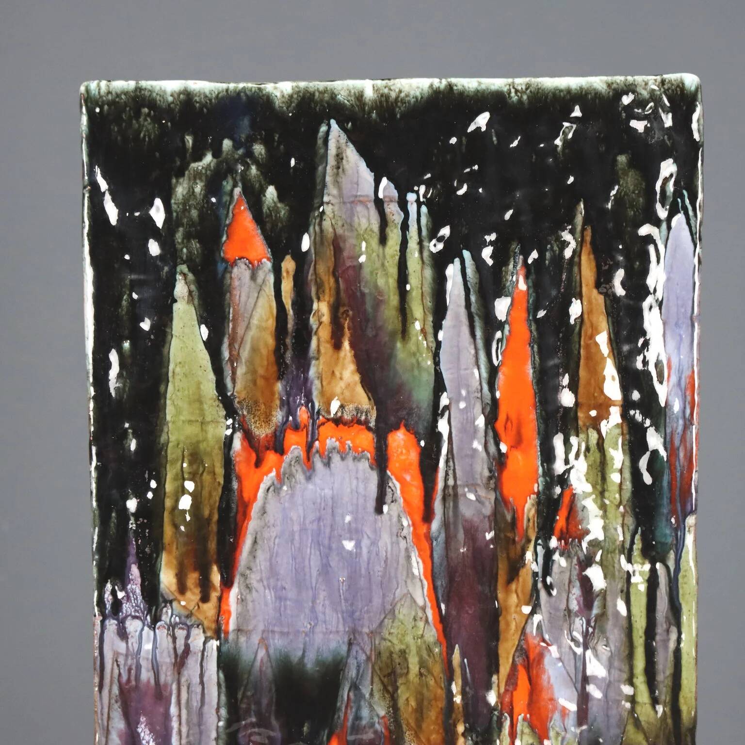 Vintage ceramic vase decorated by Elio Schiavon, Italy, 1960s.