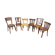 Lot 6 mismatched wooden bistro chairs