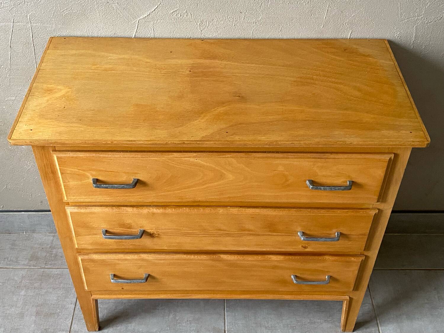 Vintage wooden chest of drawers from the 1950s