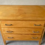Vintage wooden chest of drawers from the 1950s