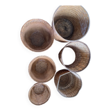 Set of 5 wicker baskets