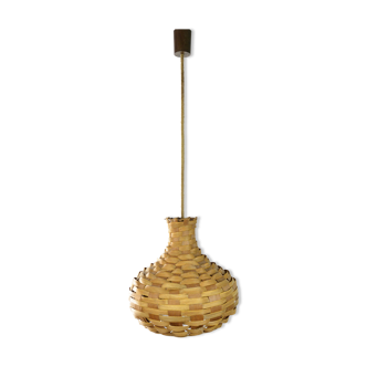 Woven veneer pendant lamp, Sweden 1970s