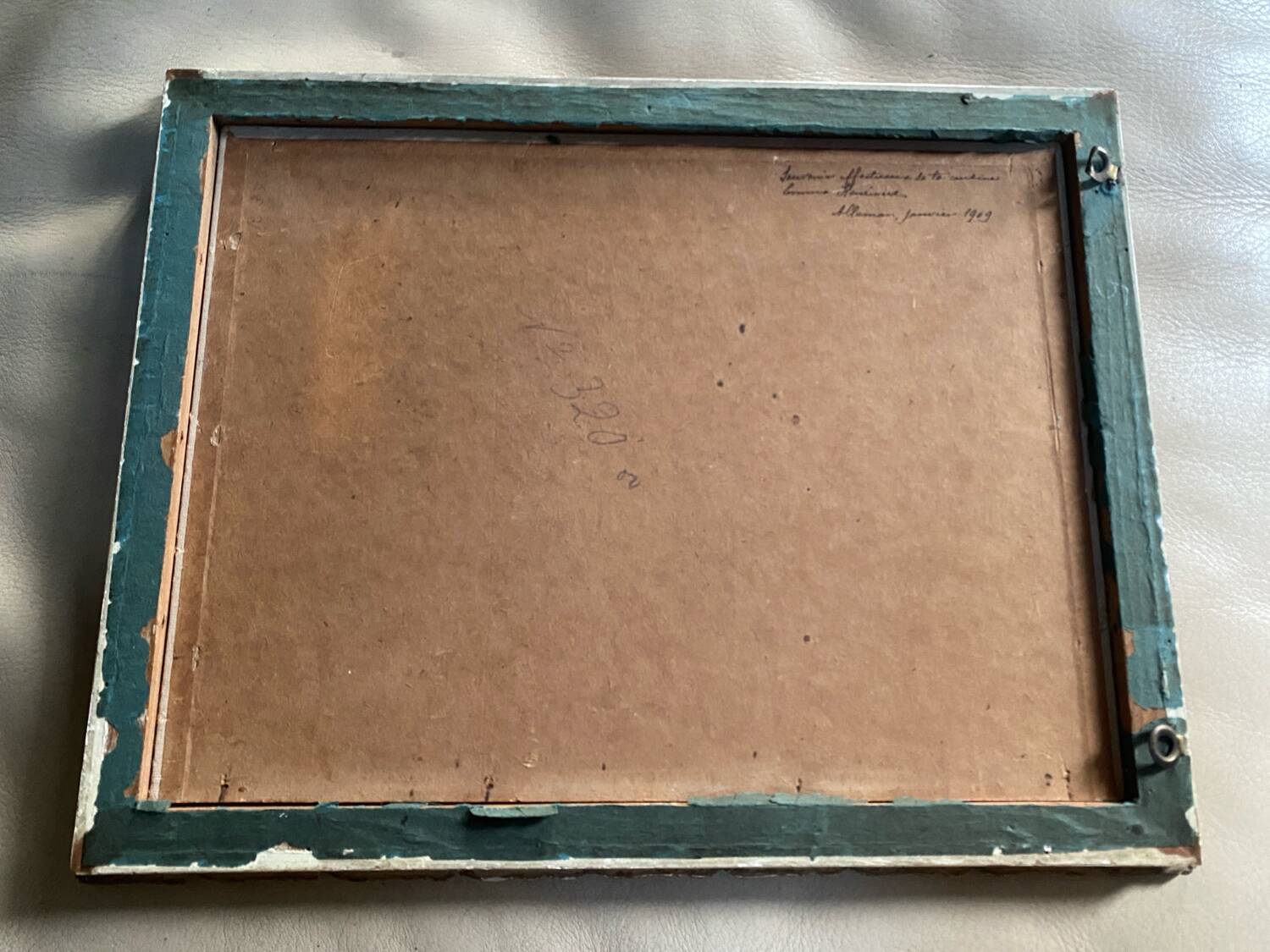 Antique still life on framed panel