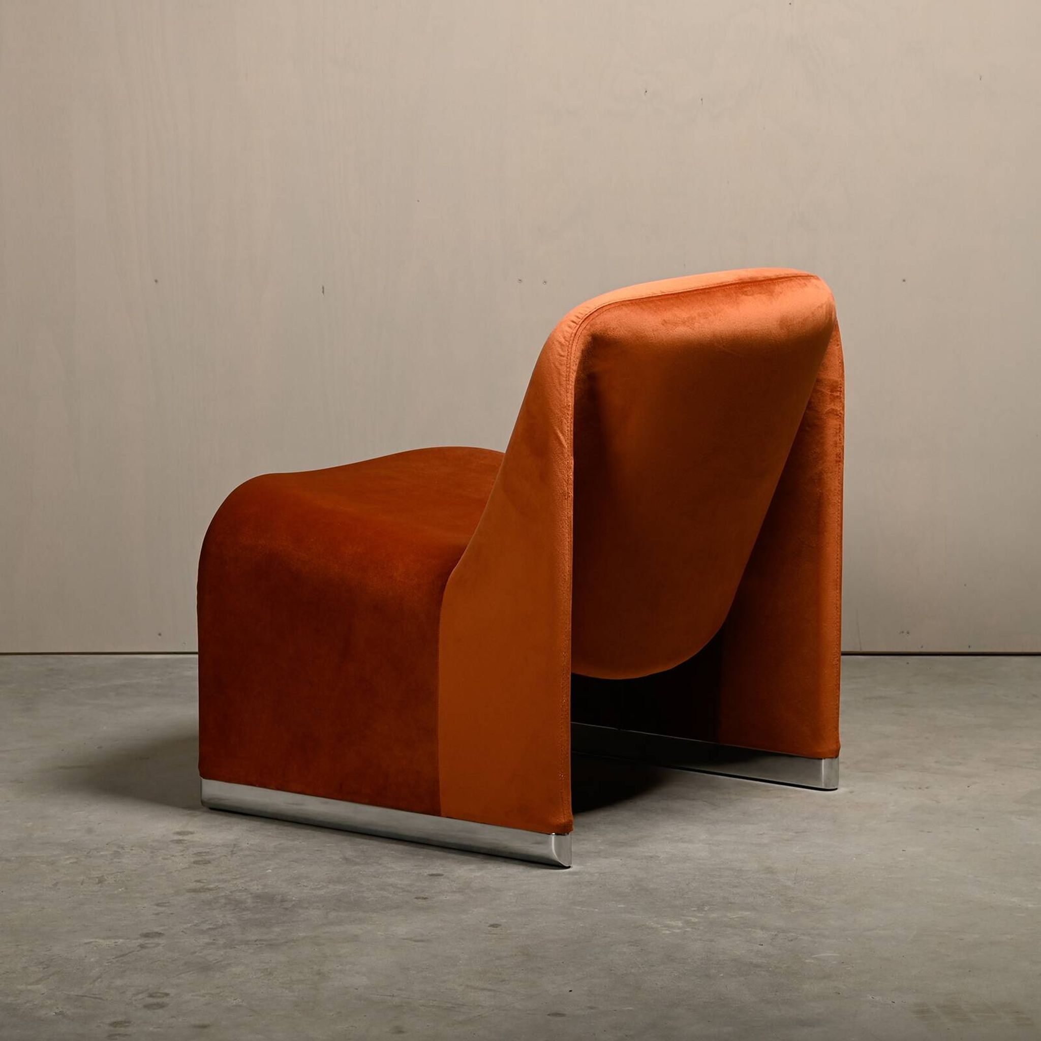 Giancarlo Piretti Alky Lounge Chair in Autumn Velvet for Anonima Castelli, Italy