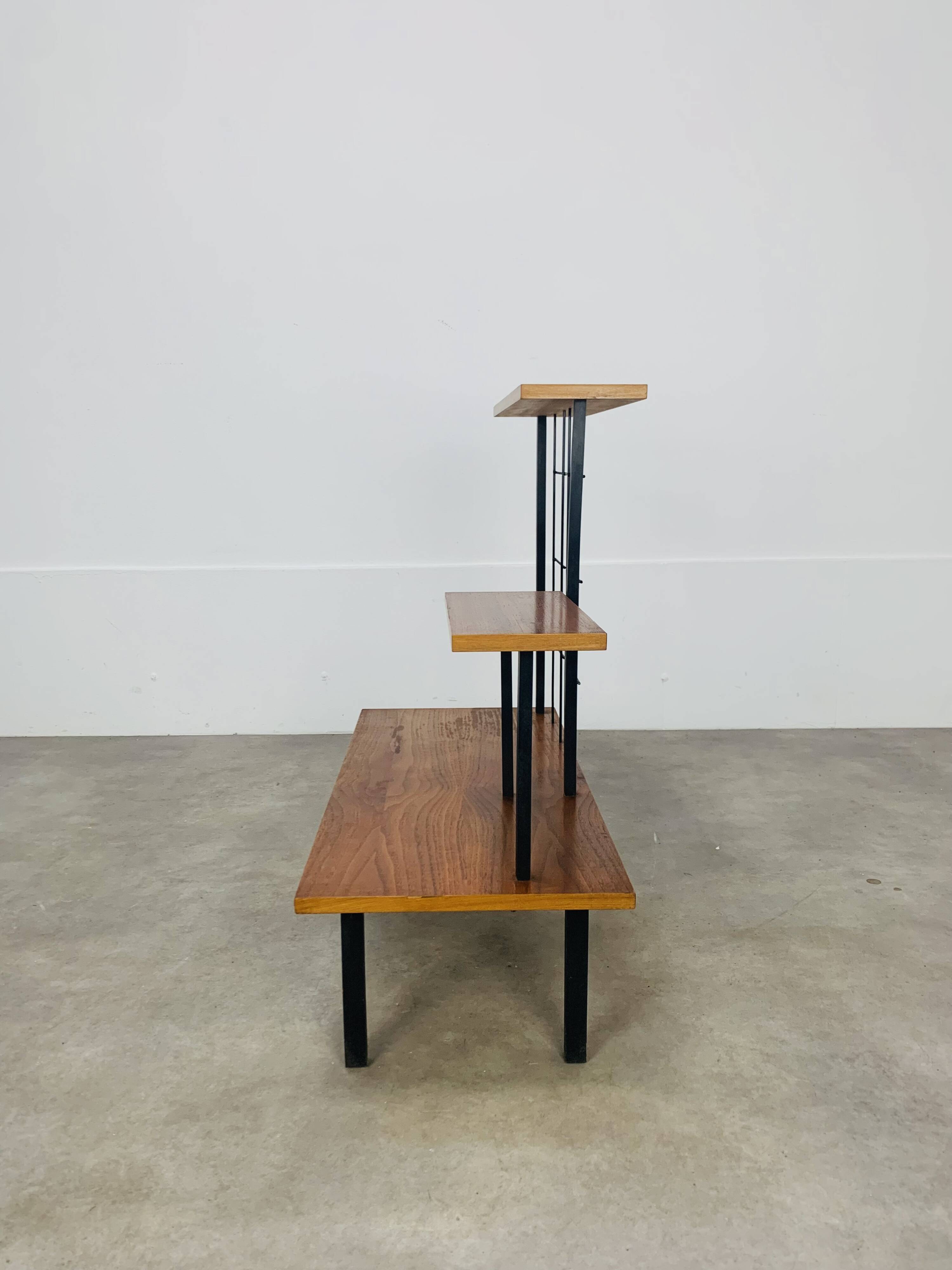 50s asymmetrical plant shelf, teak