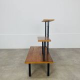 50s asymmetrical plant shelf, teak