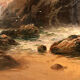George Henry Jenkins (1843-1914). The shore, very large oil on canvas framed.