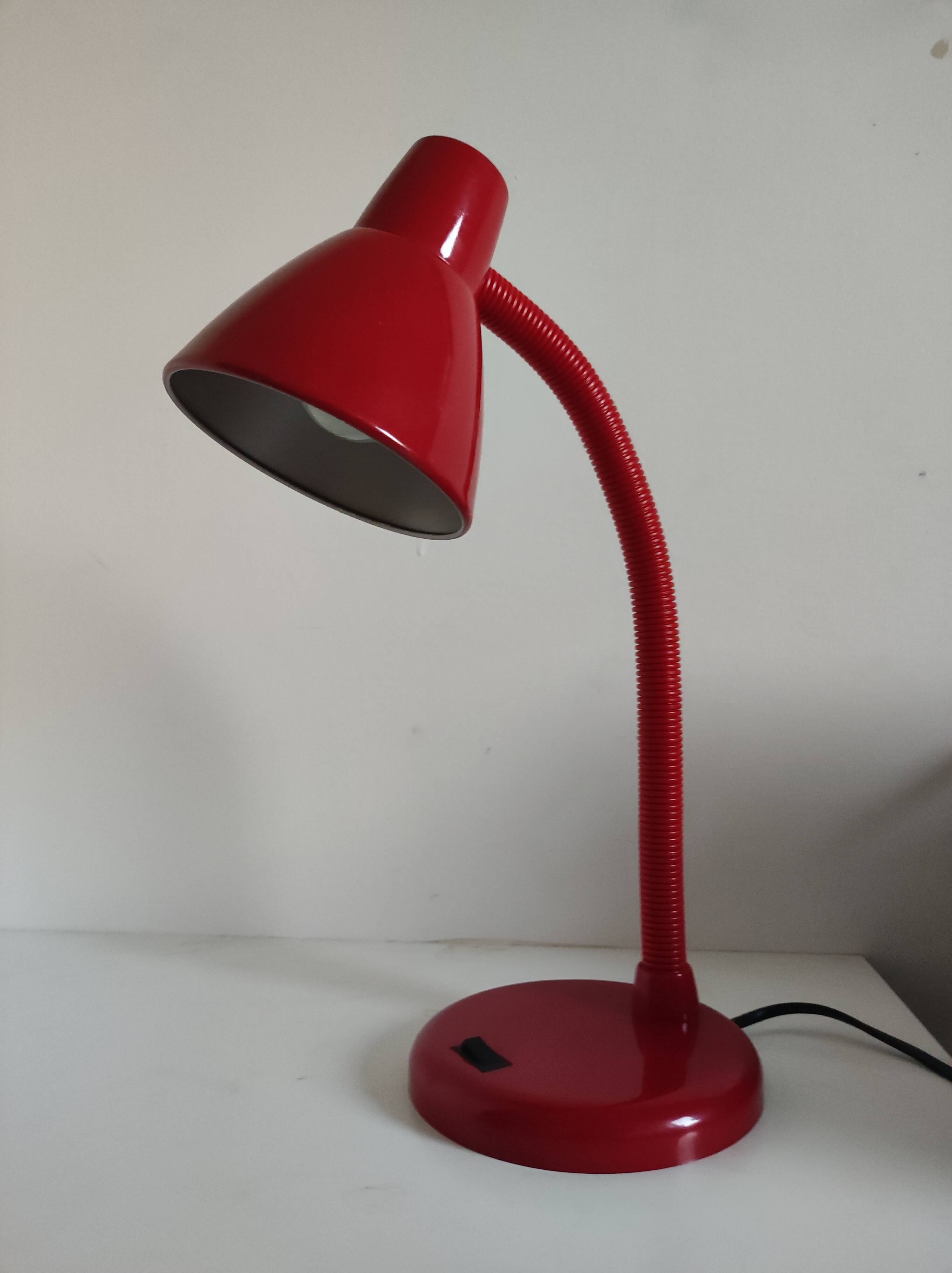 Flexible desk lamp red workshop articulated vintage brand Massive