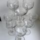Set of 8 crystal wine glasses engraved 40-50s