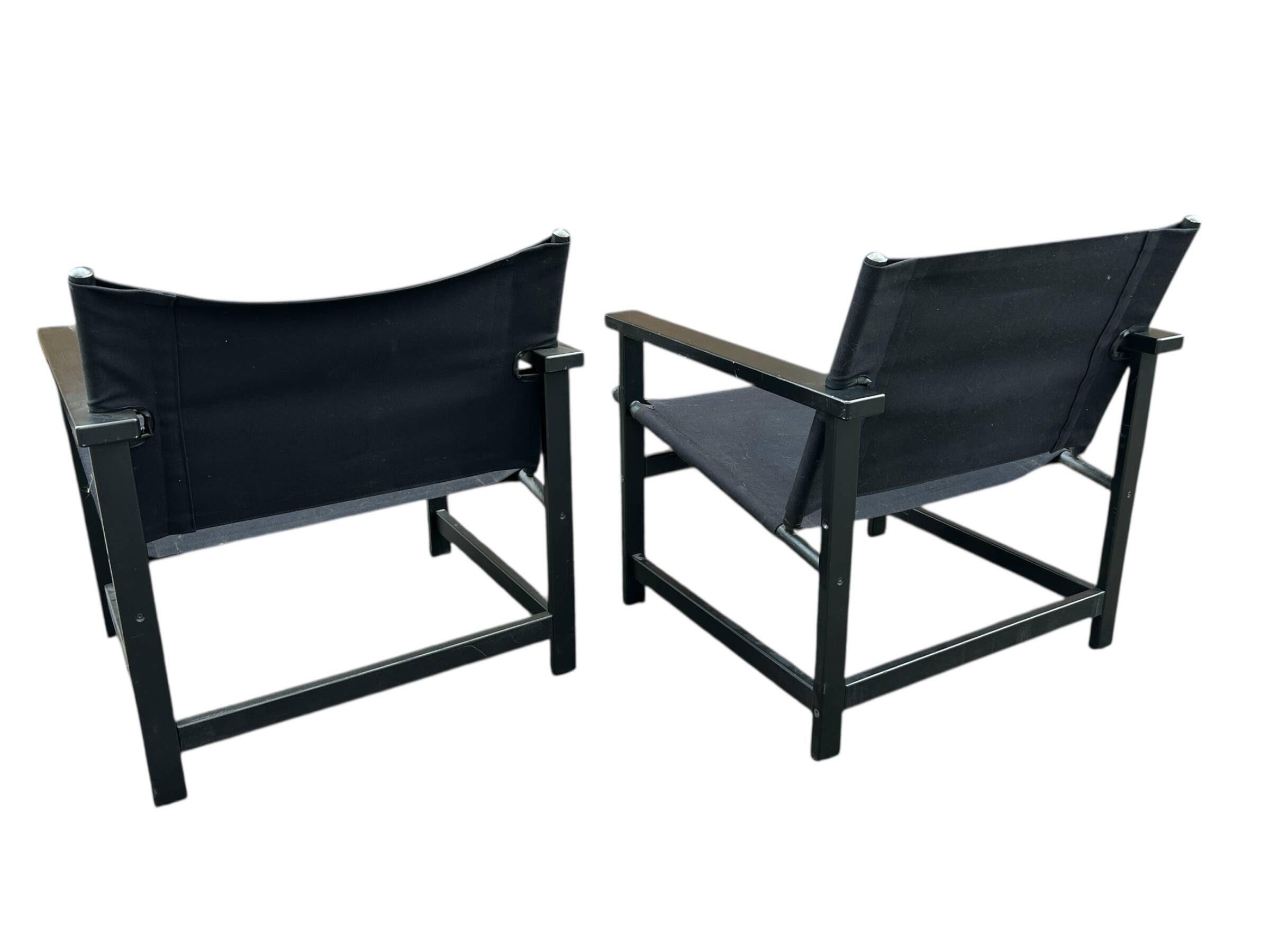 pair of Hyllinge Møbler safari armchairs