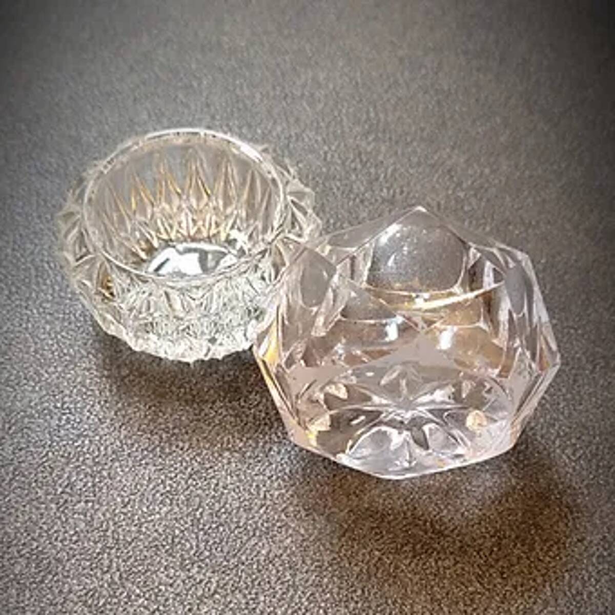Vintage crystal salt and pepper shakers