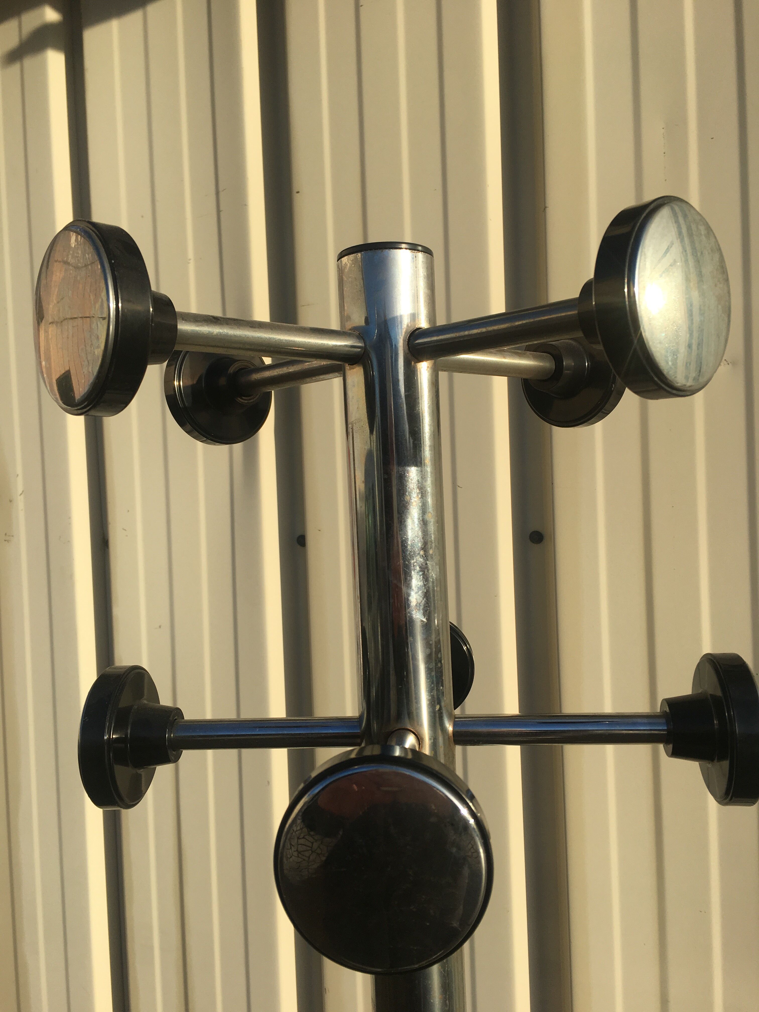 Chrome administrative coat rack