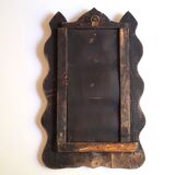 Moroccan wooden mirror decorated with brass, 70s