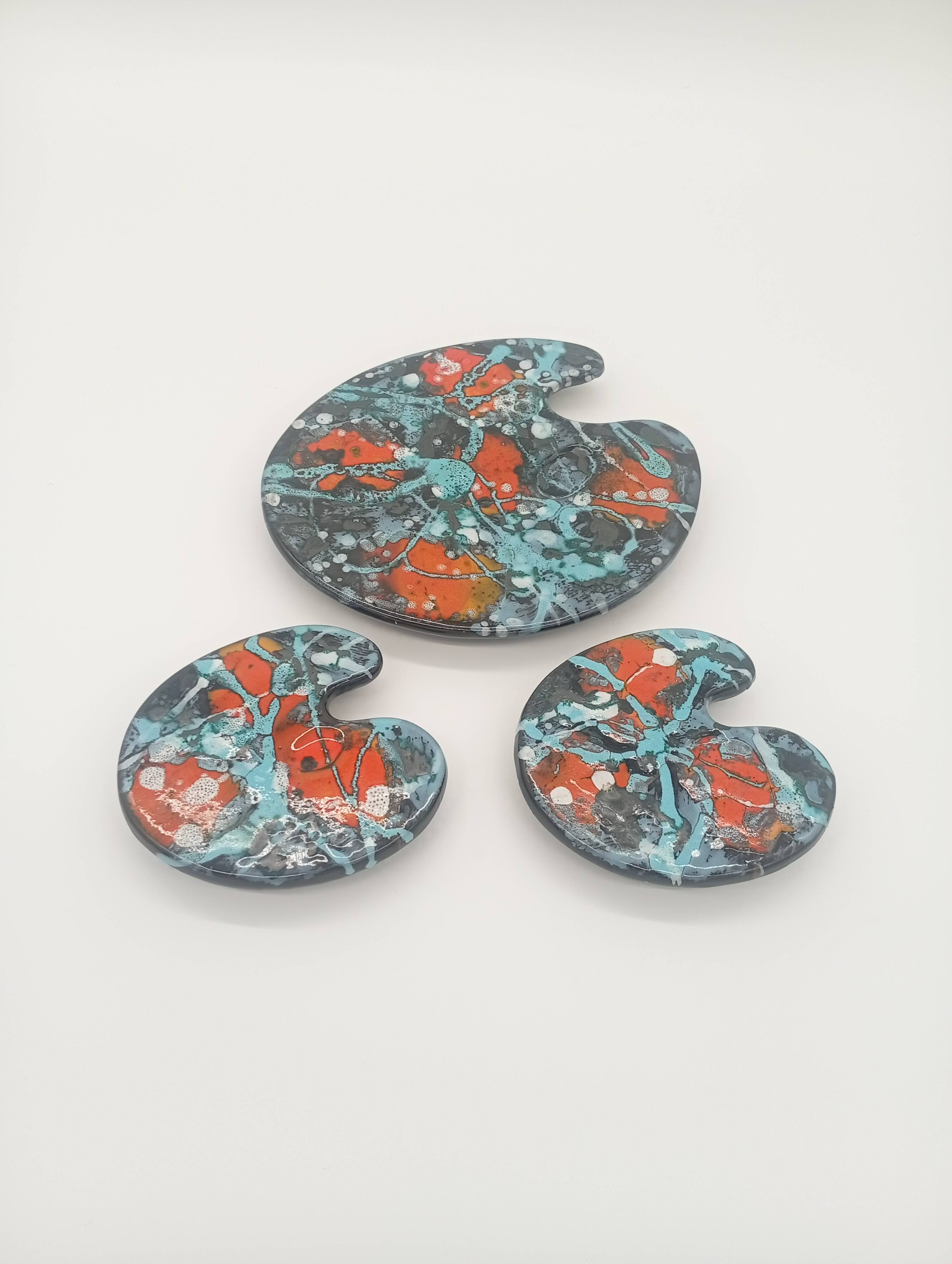Bottle Coaster Painter's Palette Multicoloured Ceramic Pop
