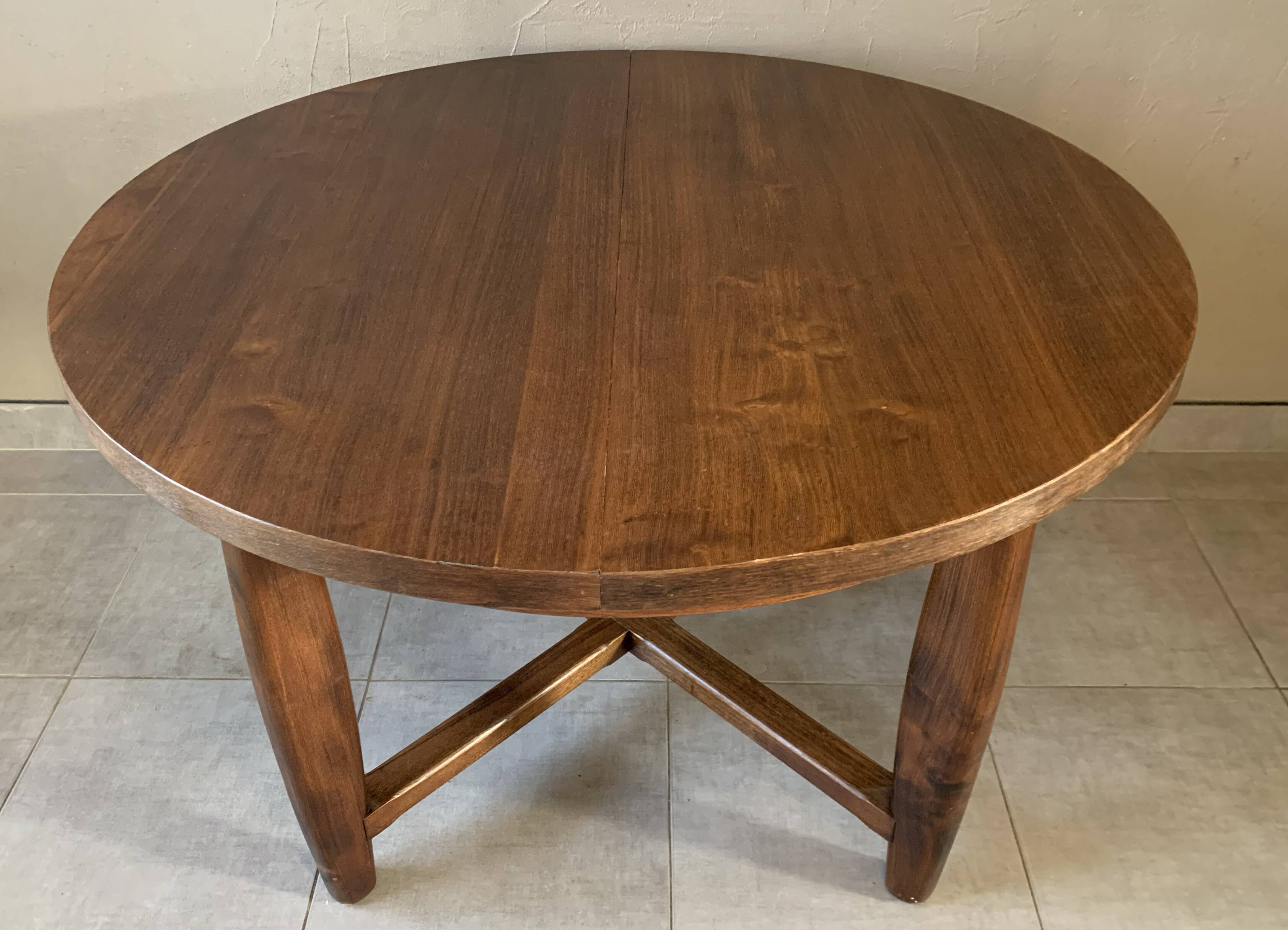 Vintage extendable wooden table from the 50s with independent extension