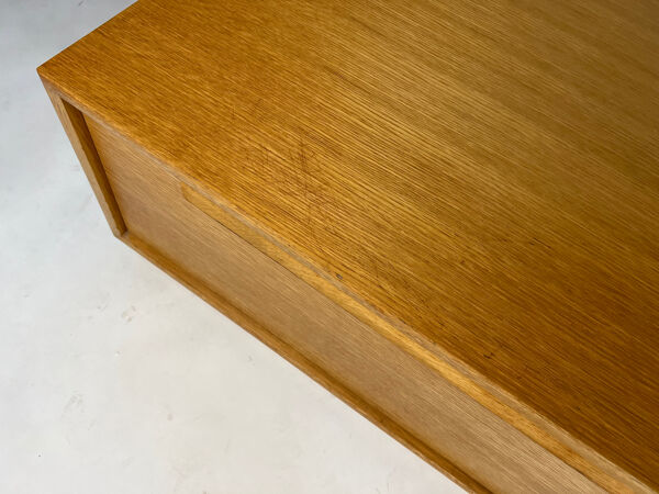 Meuble TV HiFi phono vintage bas chêne WK milieu du siècle années 60