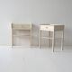 Tables de chevet scandinaves laquées blanches des années 1960