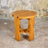 70s pine stool
