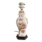 Ancien Lampe Porcelaine Rodez Décor Floral Vintage Pied de Table Vintage⁠