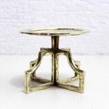 Brutalist brass candle holder