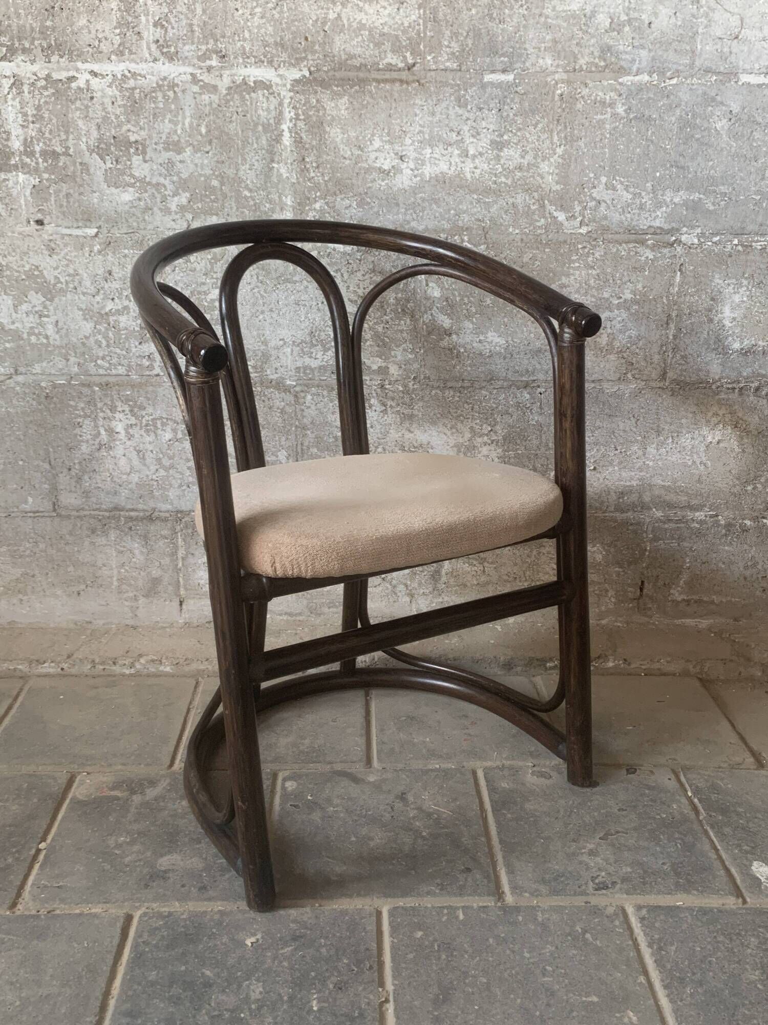 Set of 4 midcentury bentwood bamboo Dutch dining chairs, Rohe Noordwolde 19