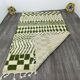 Handmade pure wool rug, green and white, size 140 x 260 cm