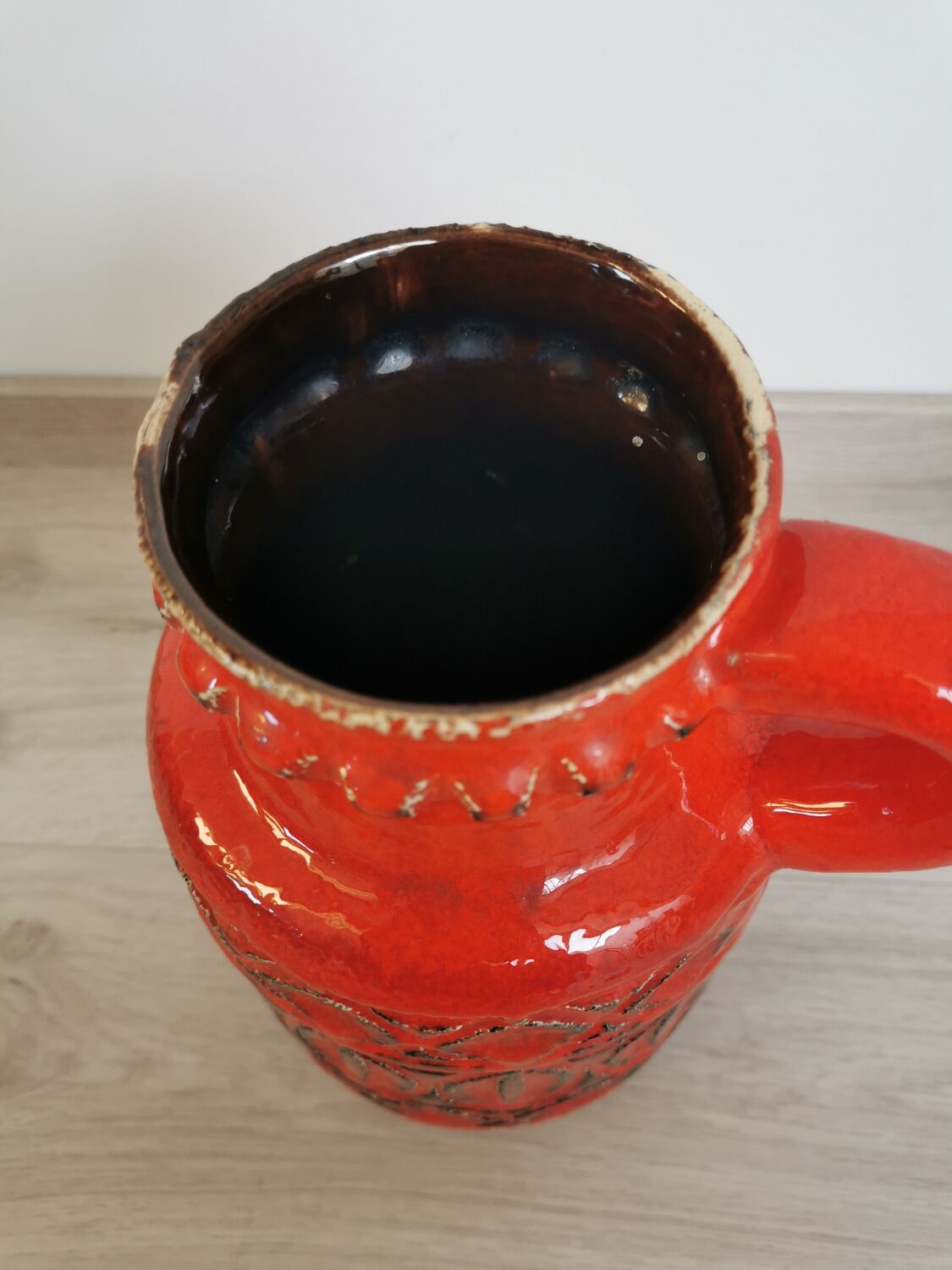 Red Vase Scheurich Vintage