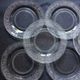 18 vintage pressed glass dessert plates