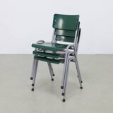 3x Dining Chair Industrial Vintage School Chair, 1970s