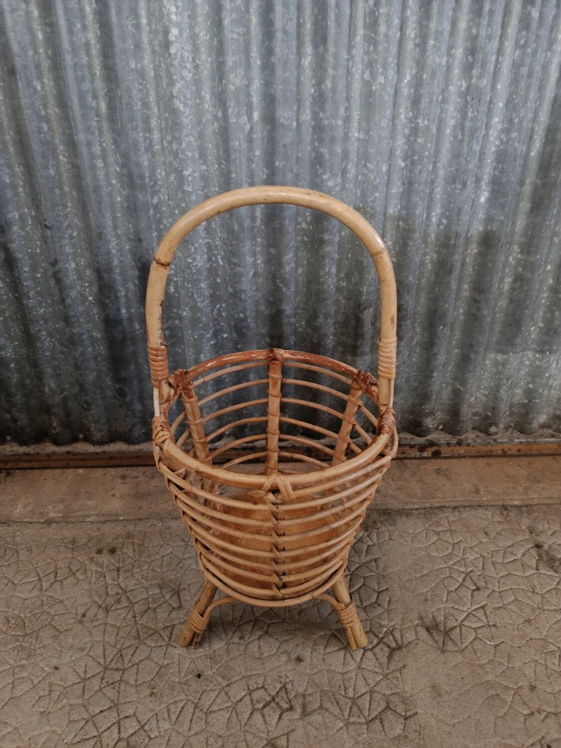 Vintage rattan wicker basket