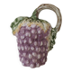 Pichet vintage en barbotine grappe de raisin violette