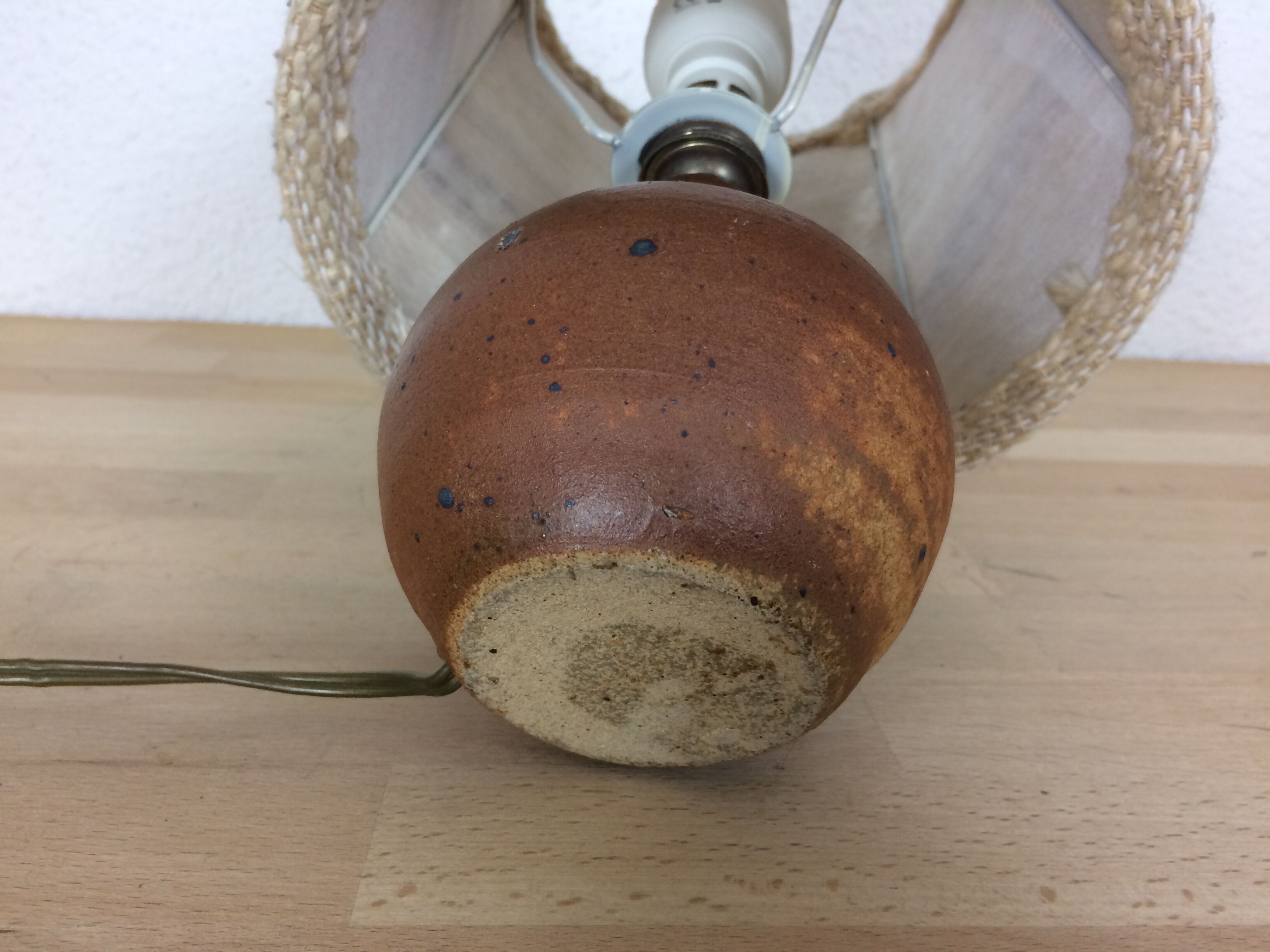 Sandstone ball lamp and wool day lampshade