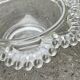 Glass salad bowl with beaded rim, 1900, Art Deco glass salad bowl in the shape of a flower