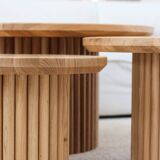 Round tables in solid oak