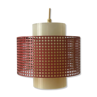 Suspension en métal rose et plexiglas, design danois, années 1960, Danemark