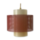 Suspended lamp in pink metal and plexiglass, Danish design, 1960s, Denmark.