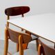 Vintage dining table set with 6 wooden chairs from the 1960s modernism