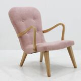 Chair with stool in oak Denmark 1960 s