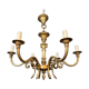 Bronze chandelier with ram's head motifs in the Louis XVI style, in the manner of Maison Jansen.